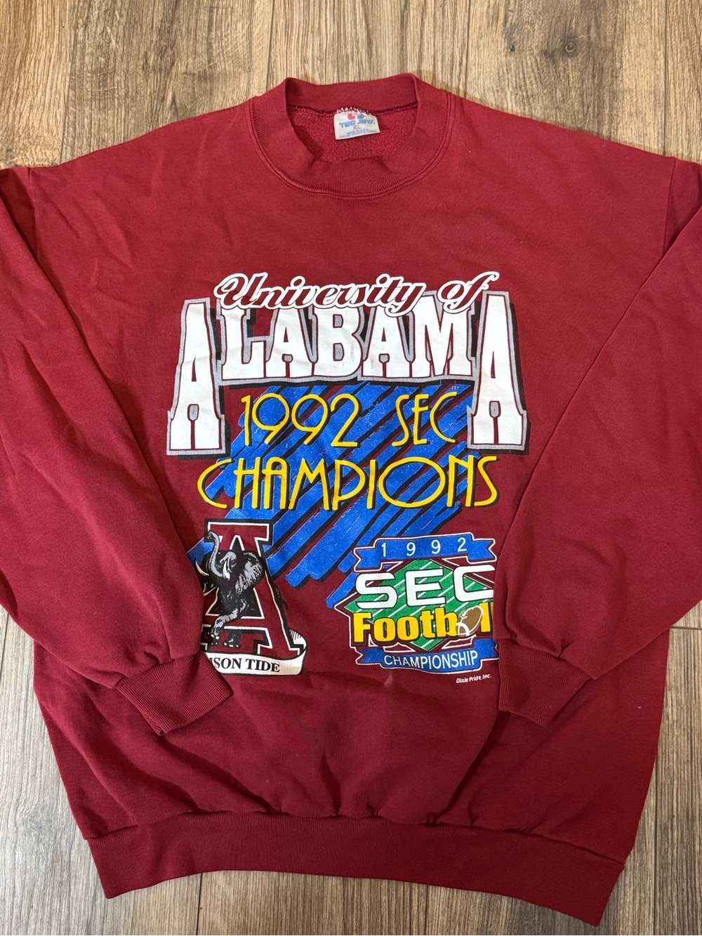 University of Alabama 1992 SEC Champions Cranberry Crewneck Sweatshirt VINTAGE